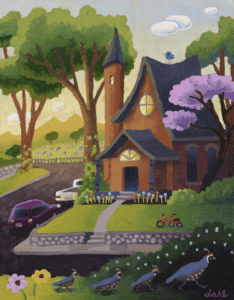 2025 Avenues Street Fair featured art, house with trees