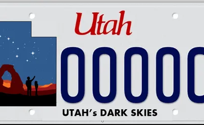 Utah Dark Sky License Plate