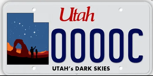 Utah Dark Sky License Plate